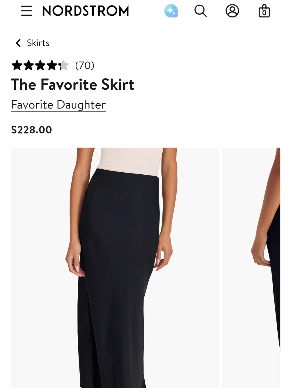 Favorite Daughter Black Maxi Skirt with Subtle Slit
